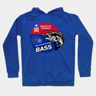 Unleash the Fireworks and Reel in the Smallmouth Bass - 4th July Hoodie